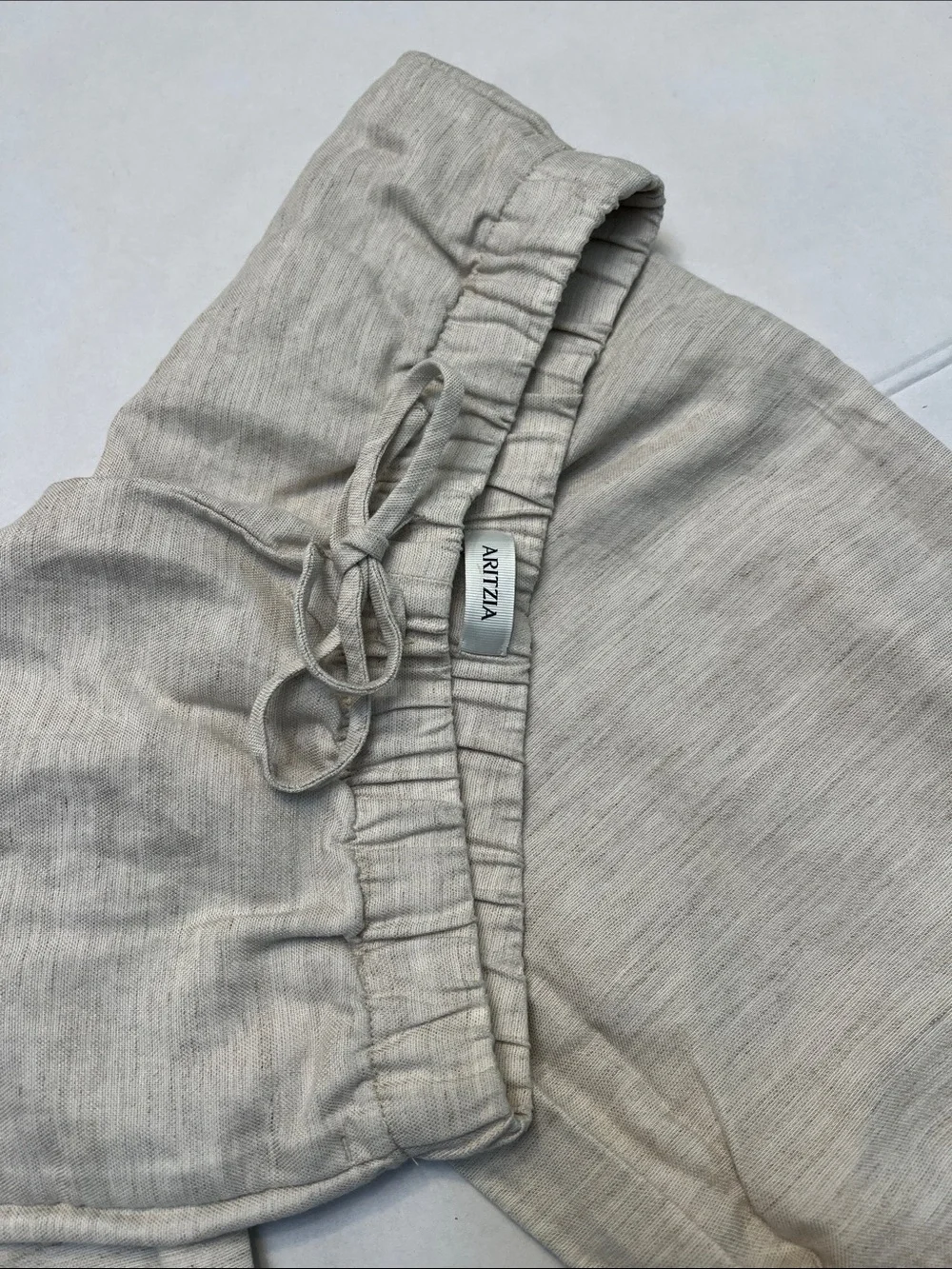 ARITZIA LINEN BLEND WIDE LEG PANTS TAN SIZE XS TALL
